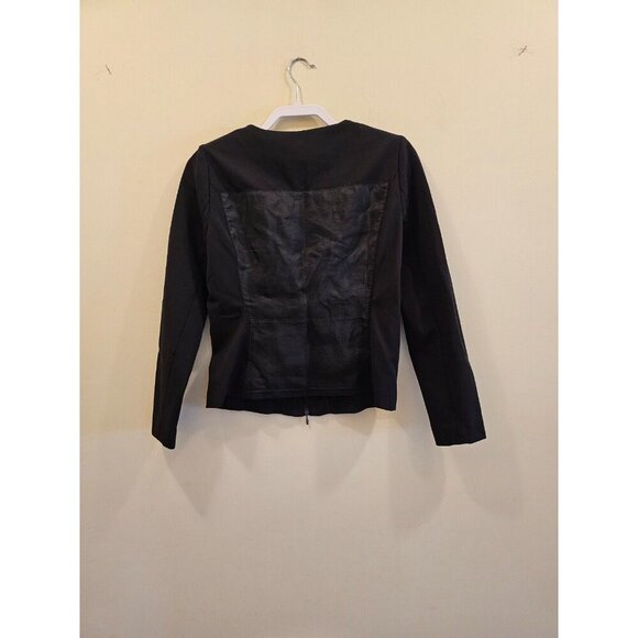 Women's Doncaster Silk Trim Jacket Black Full Zip Size 6 - Picture 2 of 11